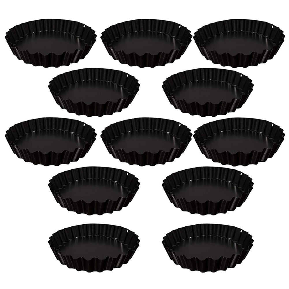 Accessory Pizza Pan 5/8/9in Non Stick Cake Tart Kitchen Fluted Tin Tray Black 