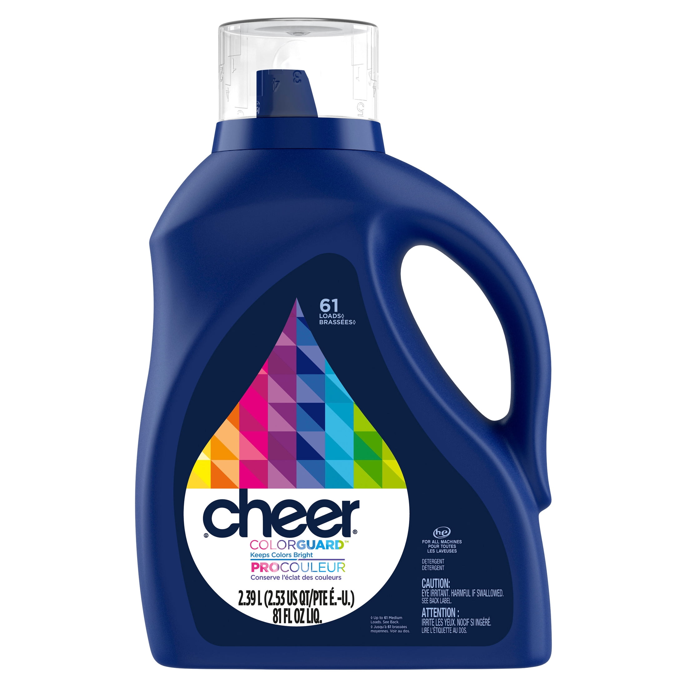 Cheer Liquid Laundry Detergent, Color Brightening Formula 61 Loads, 81 fl oz