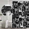 thumbnail image 5 of Eiffel Tower Shower Curtain, Waterproof Shower Curtains for Bathroom, Vintage France Romantic European Paris City Art Washable Fabric Bathtub Curtain Set Bath Decor with 12 Hooks 48"x72", 5 of 8
