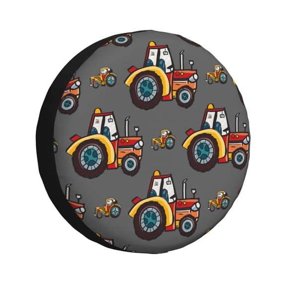 Naloa Cartoon Tractor PVC Leather Spare Tire Wheel Cover for Car Truck SUV Camper Trailer Universal Fit many size14 inch