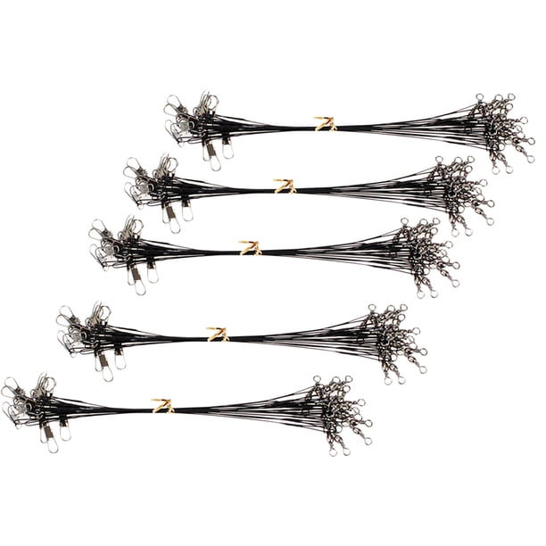 Paquete de 50 cables resistentes con revestimiento de nailon y Negro 20cm Sunnimix Líder de pesca de acero inoxidable