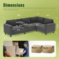 thumbnail image 6 of Modern L-shaped 4-seater Corduroy Sofa 105.5''*66.5'' with Storage & USB, 6 of 16