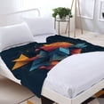 thumbnail image 3 of Vibrant Geometric Flannel Blanket - Soft Cozy and Warm for Sofa Travel Bed and Chair - Modern Abstract Design in Bright Colors, 3 of 7