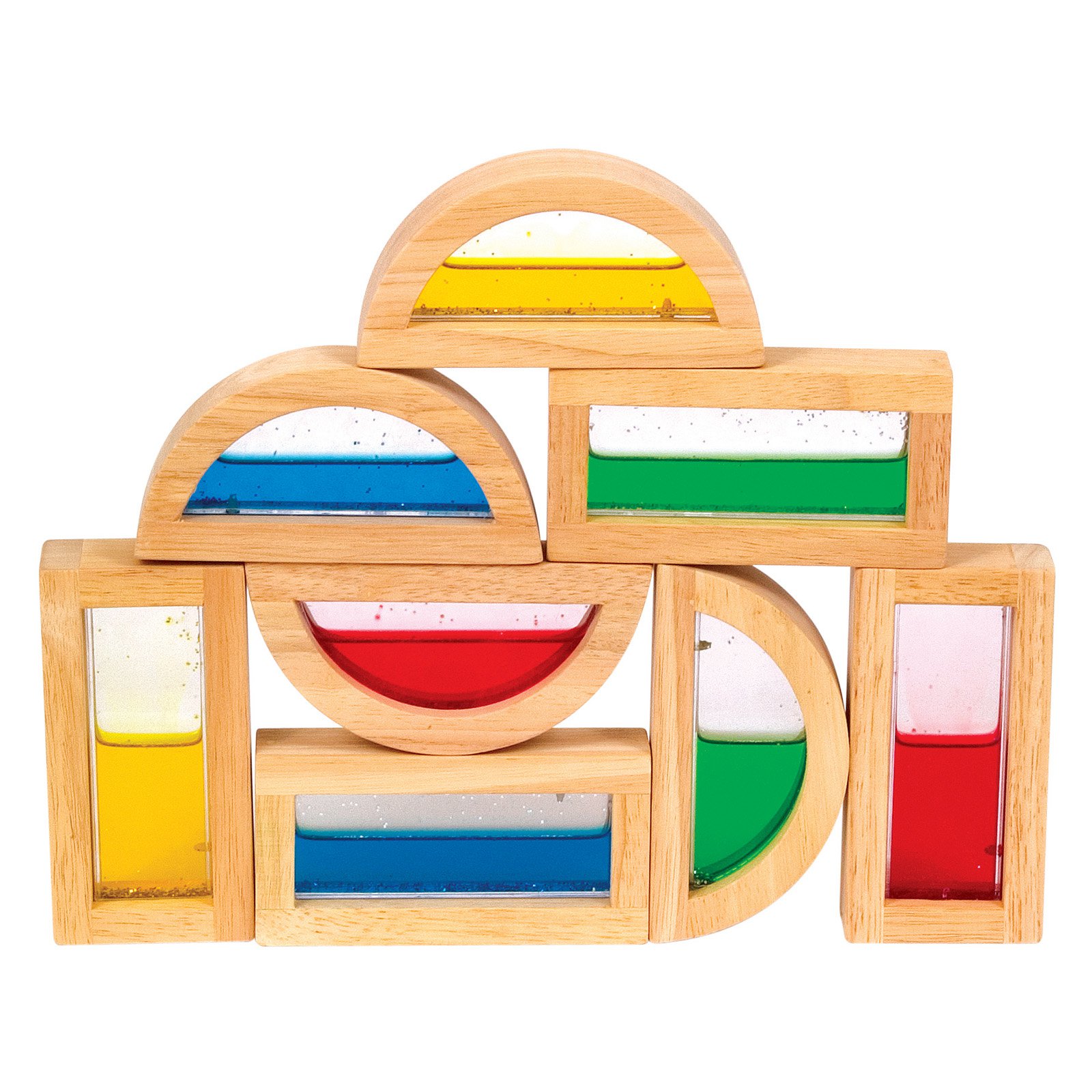 Blocs Arc-en-ciel Avec Eau Scintillante Guidecraft - Jeu De Construction Multicolore Pour Enfants - 8