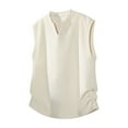 thumbnail image 2 of Donemore Men's Summer Casual Solid Color Round Neck Sleeveless Vest with Button Pocket Design, Stylish Versatile Top, 2 of 7
