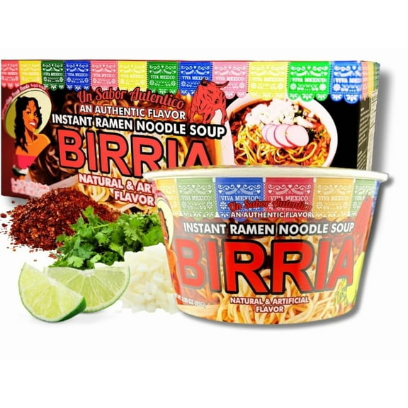 Birria Instant Ramen Noodle Soup - 6-Pack of 2.82oz Spicy Ramen Bowls