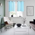 thumbnail image 5 of 2 Panels Kitchen Tier Curtains 39 Inch Length, Aqua White Stripe Grommets Window Treatment Curtain, Modern Rustic Vertical Striped Thermal Curtains Drapes for Living Room/Bathroom, 5 of 9