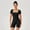 Black, variant on Women Short Sleeve Tight Jumpsuit Elastic Sports Running Yoga Fitness Jumpsuit