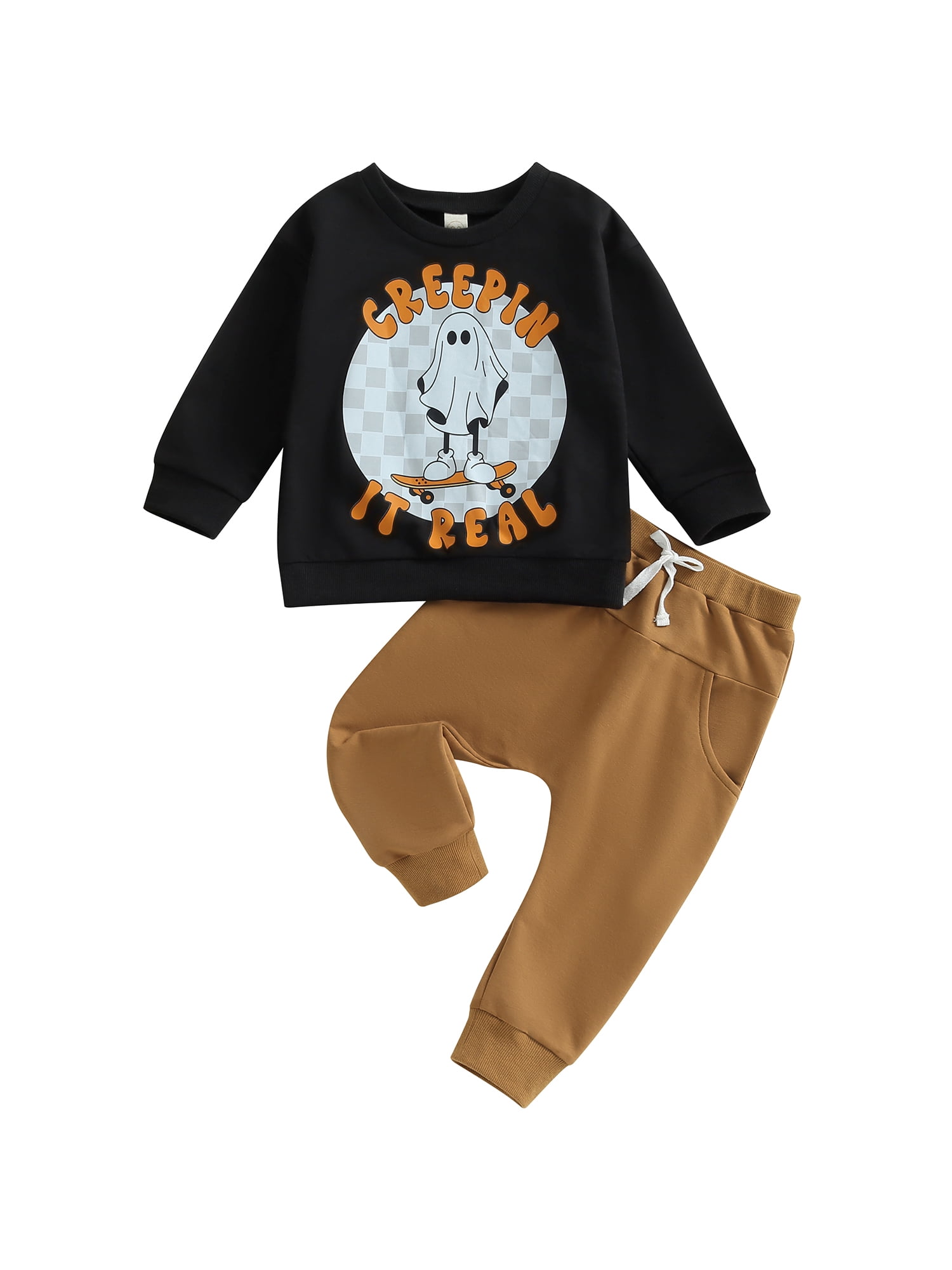 HOANSELAY Baby Boys Halloween Outfits 6 12 18 24 Months 3T Ghost Print