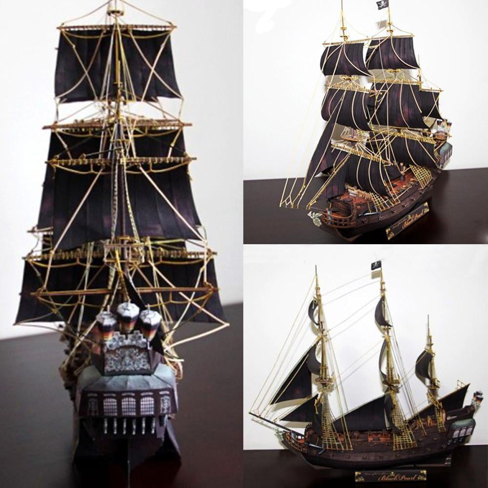 3D DIY Paper Model Ship The Black Pearl Pirates of the Caribbean Toy Gift 