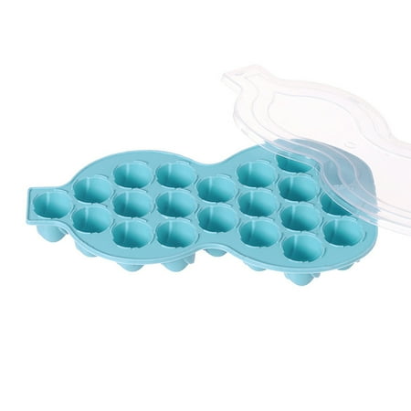 

Hhdxre Silicone Ice Tray Mold with 21 Grids Food Grade Fridge Ice Box with Lid Convenient Kitchen Tools(Blue Rose)