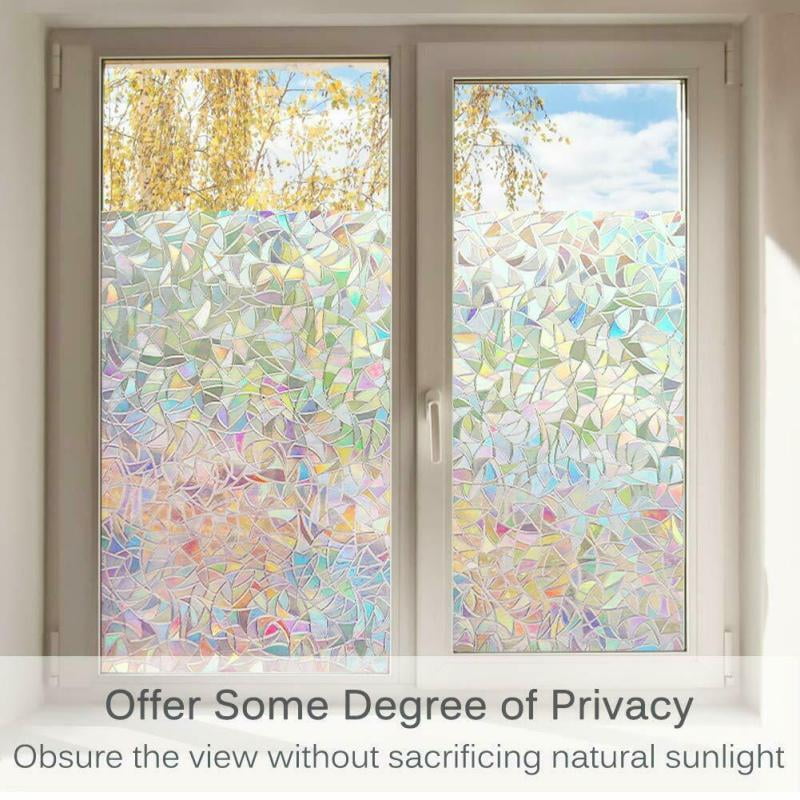 Details about   3D Decorative Privacy Window Film Rainbow Anti-UV Static Cling Glass Home Office 