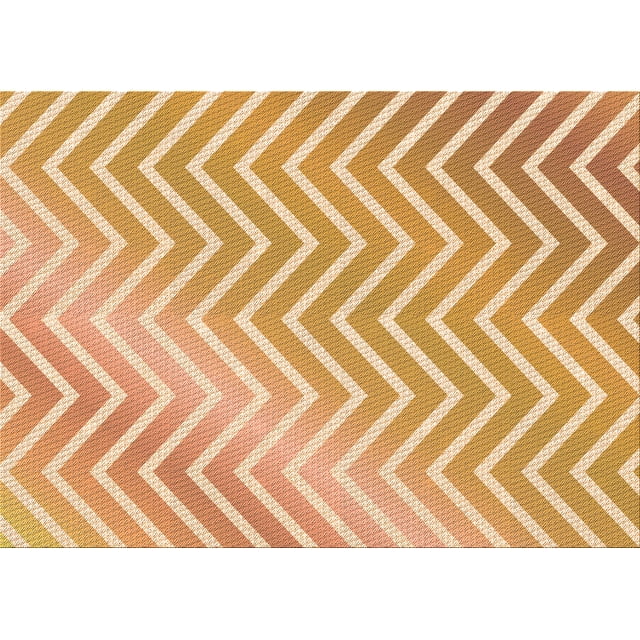 Ahgly Company Machine Washable Indoor Rectangle Transitional Pumpkin Orange Area Rugs, 5' x 7'