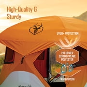 Gazelle T4 4-Person Pop Up Camping Tent with Removable Floor & Rain Fly, Orange