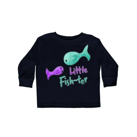 

Inktastic Little Fish-ter- Cute fish sisters Gift Toddler Toddler Girl Long Sleeve T-Shirt