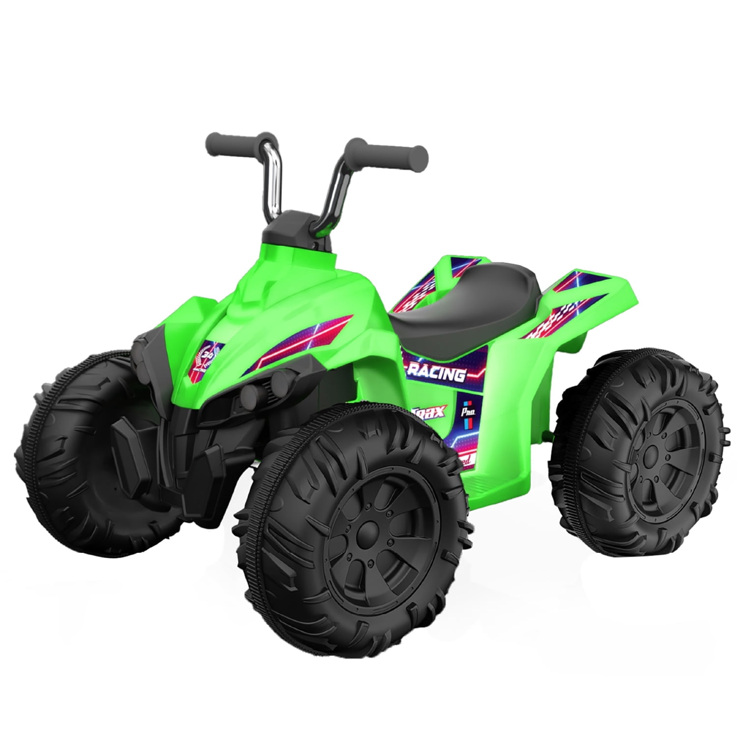 Open Box Flybar KT25017AE Kid Trax 12V Glow ATV Ride-On Toy, Green, Rechargeable Battery, LED Lights, Ages 3-6
