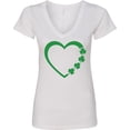 thumbnail image 3 of Inktastic Green Shamrock Heart St Patrick's Day Women's V-Neck T-Shirt, 3 of 5
