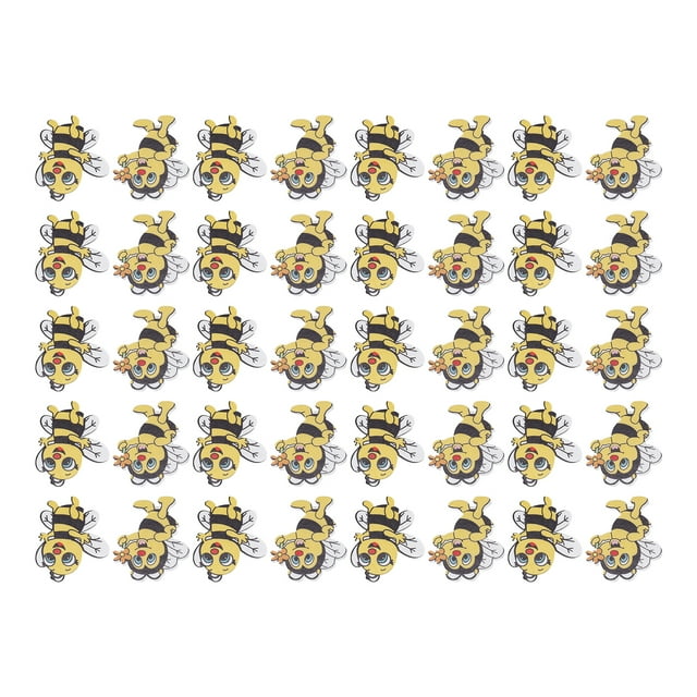 Yellow And Black Bee Shank Buttons, Cartoon Wooden Sewing Buttons Bright Colors Buttons Composite Wood For Sewing