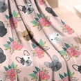 thumbnail image 3 of Pink French Bulldog Flowers Florals Blanket,Comfortable Soft Flannel Throw Blanket,All Season,Warm Lightweight Blankets for Sofa Bed Couch Living Room Chair,50"x60", 3 of 4