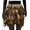Brown, variant on Festival Faux Feather Skirt Punk Gothic Style Hand-Stitched Design Stage Performance Punk Gothic Mini Short Skirt