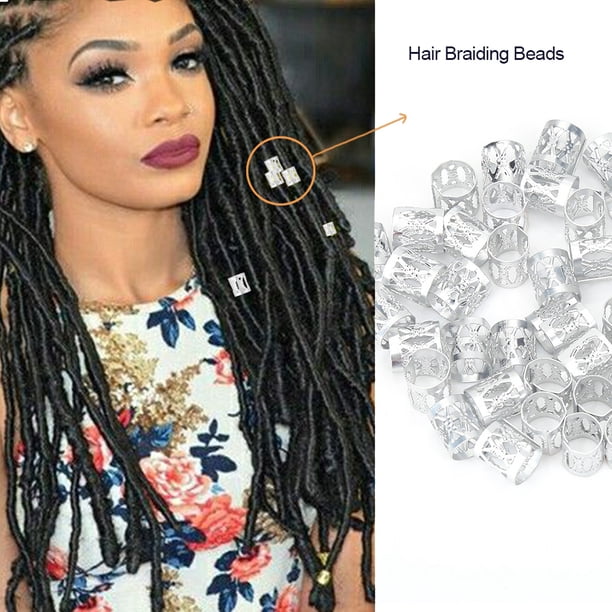 Puños de trenza de pelo coloridos, 50 piezas de anillos de trenza de pelo de metal ajustables Puños de trenza de pelo ajustables Rendimiento inigualable