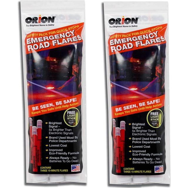 Orion Safety Products 20-Minute Flares with Orange Vest 6pk 