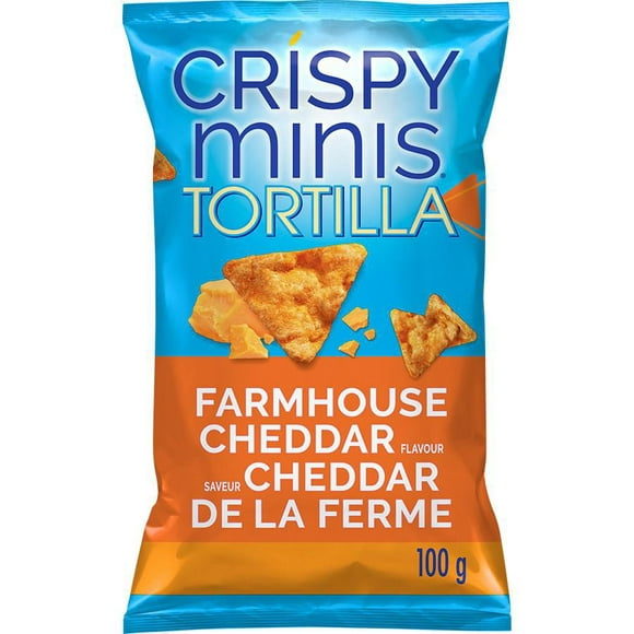 Quaker Crispy Minis Rice Chips Farmhouse Cheddar, 100g
