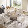 thumbnail image 4 of Tribesigns 47-Inch Round Dining Table for 4, Farmhouse Kitchen Table with Stylish Base & Wood Finish, Rustic Dinner Table for Dining Room, Home, Restaurant(Grey), 4 of 4