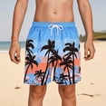 thumbnail image 2 of NIEWTR Boys' Casual Swim Shorts Quick Dry Swim Trunks Lightweight Beach Board Shorts with Designs（A01-Blue,6-7 Years), 2 of 7