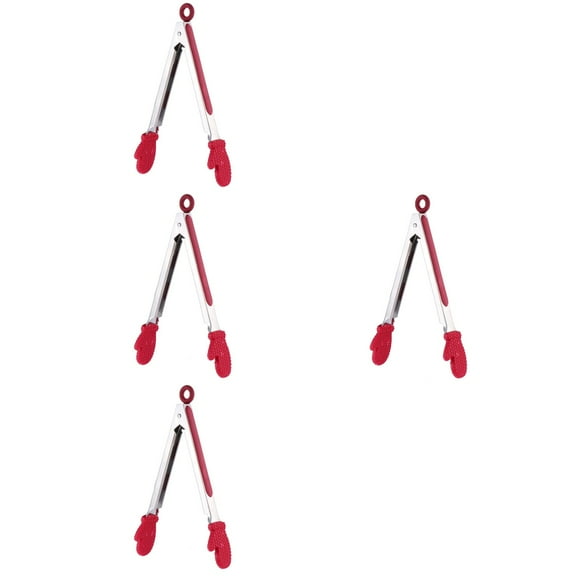 4 pcs Versatile Food Tong Christmas Glove Shaped Bread Clip Serving Tong