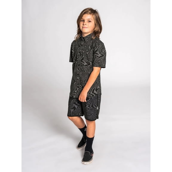 Volcom BLACK Big Boy's Mod Mixer Scallop Shorts, US 27 (14)