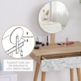 thumbnail image 3 of Oak & White Vanity Desk with Adjustable Mirror | Bedroom Dressing Table with Drawer | 27.6" x 15.4" Compact Design, 3 of 7