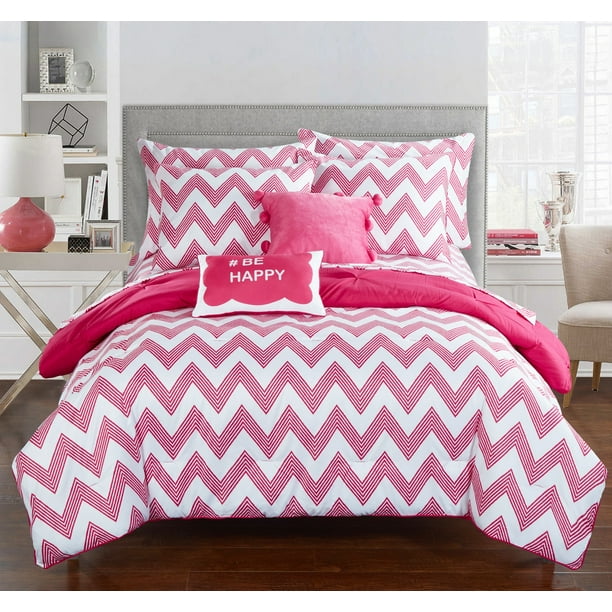 Chic Home 9Piece Foxville REVERSIBLE Bed In a Bag Comforter Set