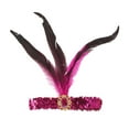 thumbnail image 3 of Unique Bargains 1 Pc Headband Feather Sequins Hairband for Women Rose Red, 3 of 5