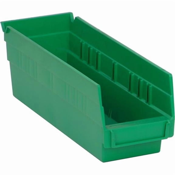 Quantum Mediacal QTM QSB101GR 11.62 x 4.12 x 4 in. Economy Shelf Bin, Green - 36 Count