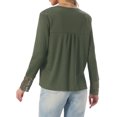 thumbnail image 3 of INSPIRE CHIC Long Sleeve V Neck Blouse for Women's Loose Fit Casual Tops Fall Winter Basic t Shirts XS Army Green, 3 of 6
