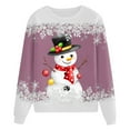 thumbnail image 4 of Fiaer Christmas Sweatshirts Women Snowman Snowflake Graphic Long Sleeve Pullovers Plus Size Crew Neck Loose Fit Trendy Tops Pink2 S, 4 of 4
