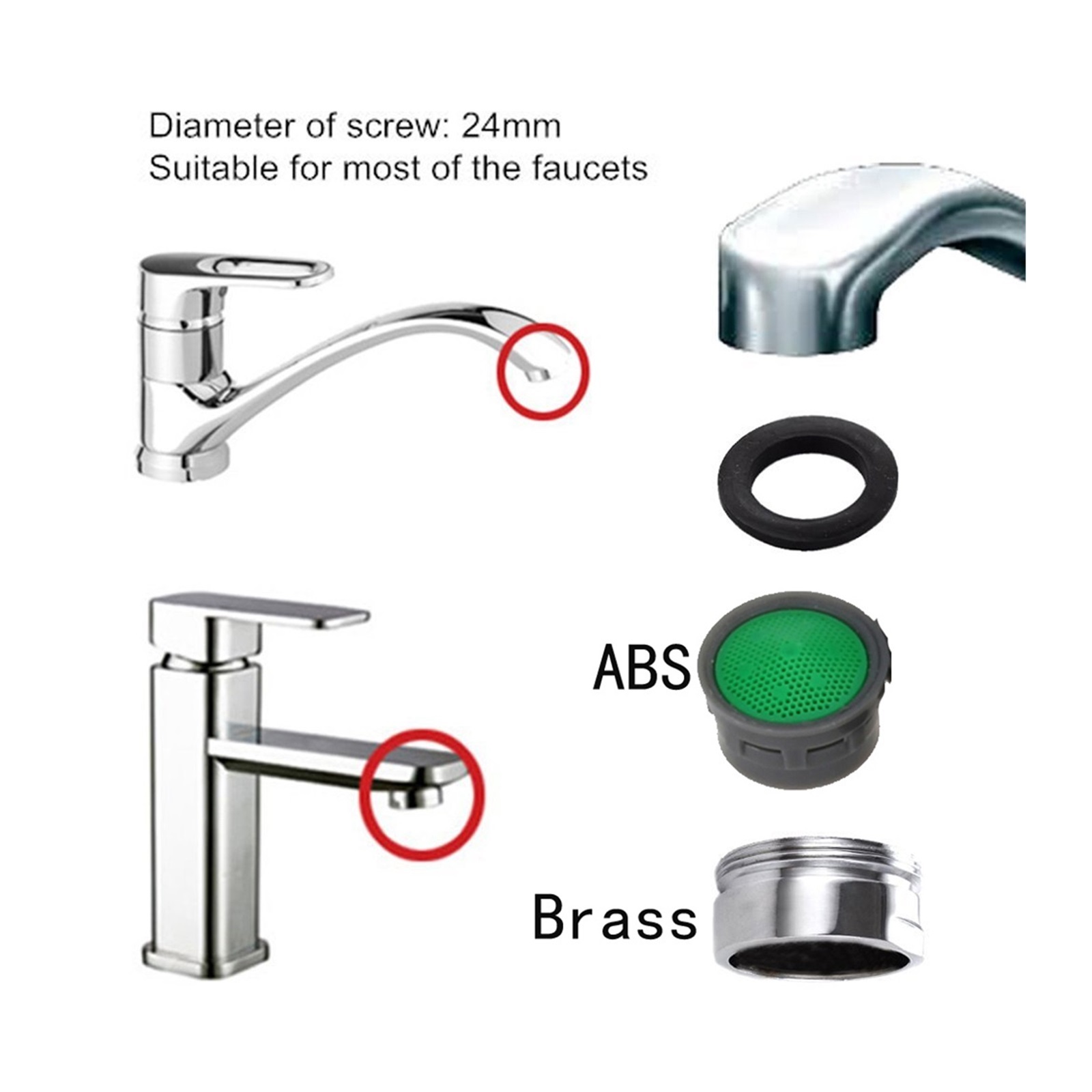 Faucet Aerator With Gasket,Bubbler Filter Hippo Mouth Foam Generator Splash Water Bathroom Faucet Accessories,Saving Of 30% Water ,Water Saving
