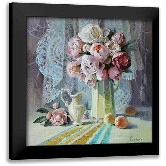 Rogozina, Svetlana 12x12 Black Modern Framed Museum Art Print Titled - Still Life with Flowers