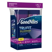 GoodNites Tru-Fit Real Underwear with Nighttime Protection Starter Pack for Girls, Size Large and Extra Large