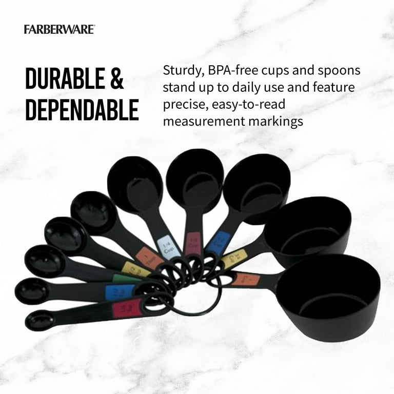 Farberware Professional 10-piece Plastic Measuring-cup and Spoon Set in  Black - Walmart.com