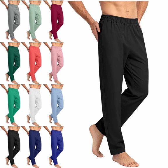 SGFCWSX Mens Cargo Pants, Straight Leg Elastic Waist Comfortable Work Trousers Black Size 2XL