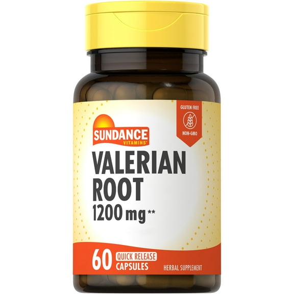 Valerian Root 1,200mg | 60 Quick Release Capsules | Non-GMO and Gluten Free Supplement | By Sundance