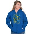 thumbnail image 4 of He Is Risen Jesus Christ Christian Zip Hoodie Sweatshirt Women Brisco Brands X, 4 of 5