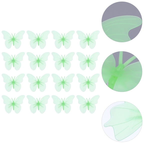 LABSERRON 20Pcs Durable Butterflies Shape Plastic Wall Sticker Luminous Wall Decoration