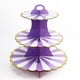 thumbnail image 2 of Soporte para cupcakes de 3 niveles, torre de exhibición para postres, pasteles de frutas, bandeja para servir Púrpura, 2 of 4