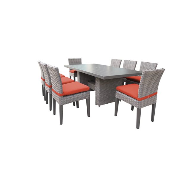 Table de Salle à Manger Rectangulaire avec 8 Chaises Sans Bras Monterey