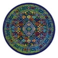 thumbnail image 3 of Unique Loom Calypso Collection Area Rug - Trinidad (4' Round Navy Blue/Green), 3 of 7