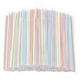 thumbnail image 1 of 500pcs Plastic Drinking Straws 8 Inches Long Multi-Colored Striped Bedable, 1 of 5
