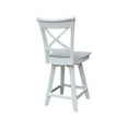 thumbnail image 6 of Charlotte Counter Height Wood Stool with 24 in H Swivel Seat in White, 6 of 12